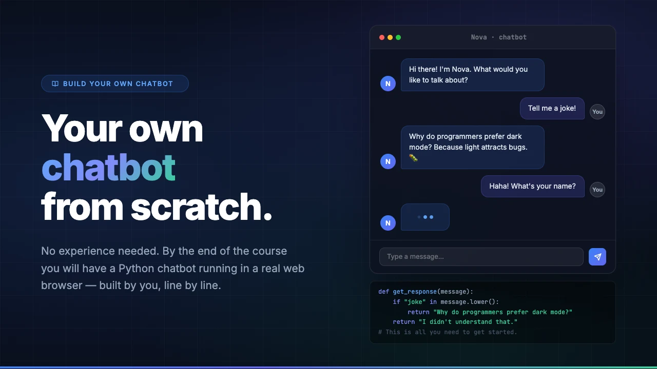 Build Your Own Chatbot — finished browser interface