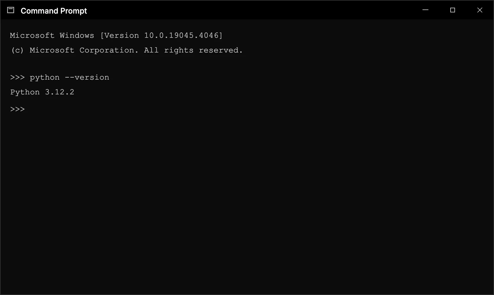 Check Python Version Windows Command Prompt