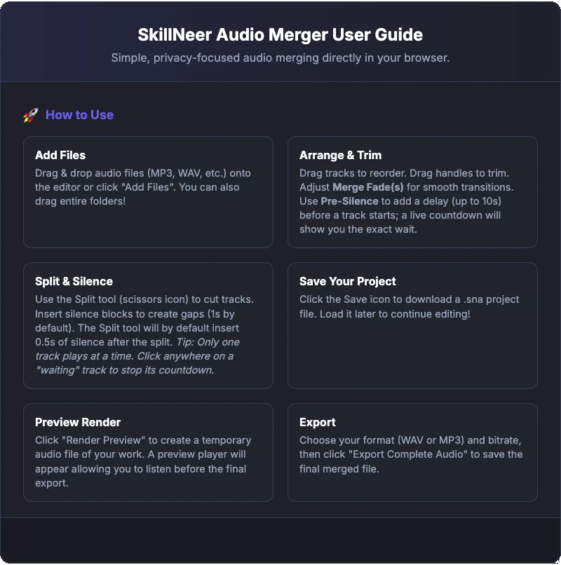 SkillNeer Audio Merger - User Guide